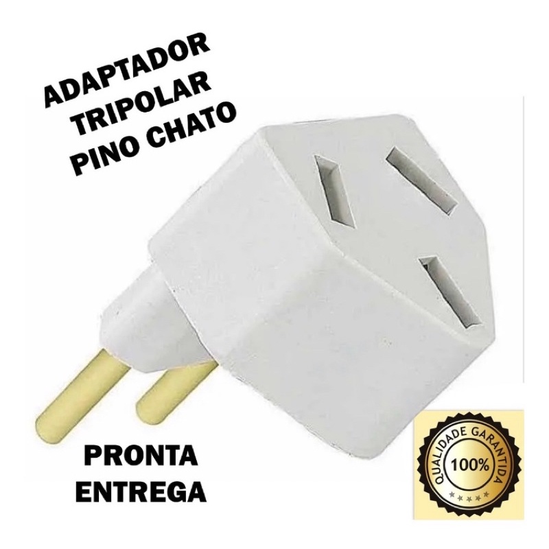 Adaptador pino tripolar diagonal chato argentino australiano vietna tipo faca p/ carregador celular