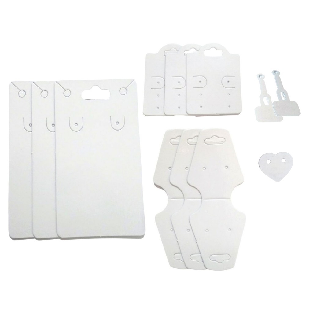 500 Peças Tags Cartelas Para Bijuterias Branco em Oferta na Shopee