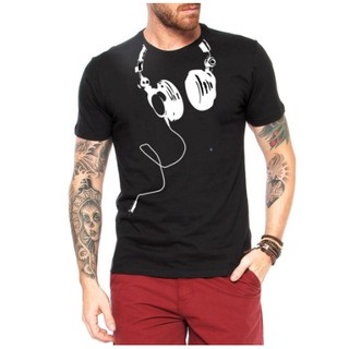 Camiseta Fones Engraçados Nerd Geek Dj Camisa Masculina