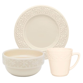 Conjunto Lanche de 3 Peças Mendi Marfim em Oferta na Shopee