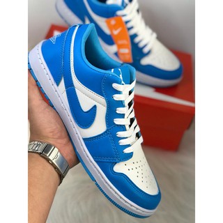 Tenis Nike Air Jordan Cano Baixo Branco Azul Bebe Lancamento Masculino Feminino Novo Na Caixa Shopee Brasil