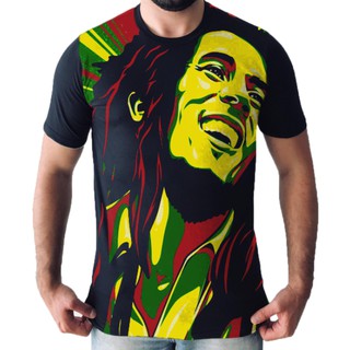 Camisa Camiseta Bob Marley Rei Do Reggae personalidades Rasta