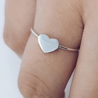 Anel de Prata 925 Coração Geométrico Prata Legítima Original Minimalista com garantia Feminino