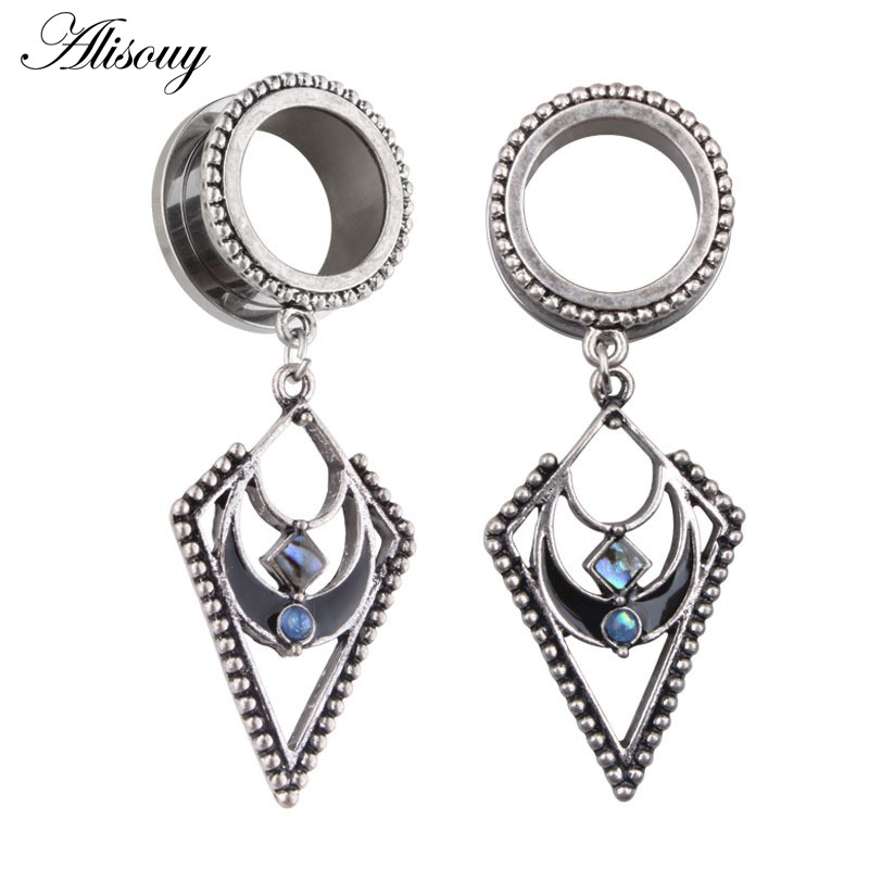 2 Pçs De Aço Helix Balançar Tampões De Ouvido E Túneis Cristal Expansor De Orelha Piercing Medidores Macas Corpo Jóias P em Oferta na Shopee