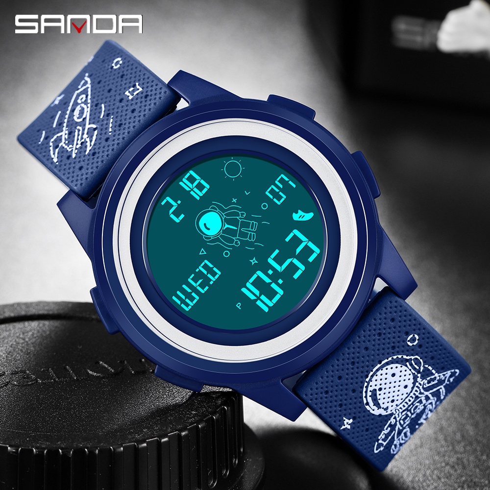 Sanda Relógio Digital/Esportivo/À Prova D'água/De Desenho De Anime/Fofo/Multifuncional Cor Lisa 2122-3