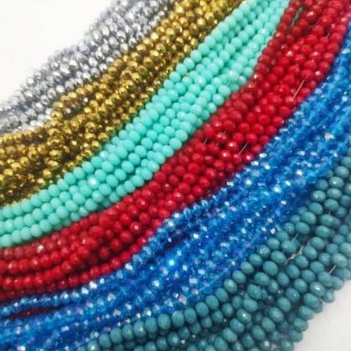 38 Inch Long 6x8mm AB Multicolor Crystal Beads Necklace AAA+ 