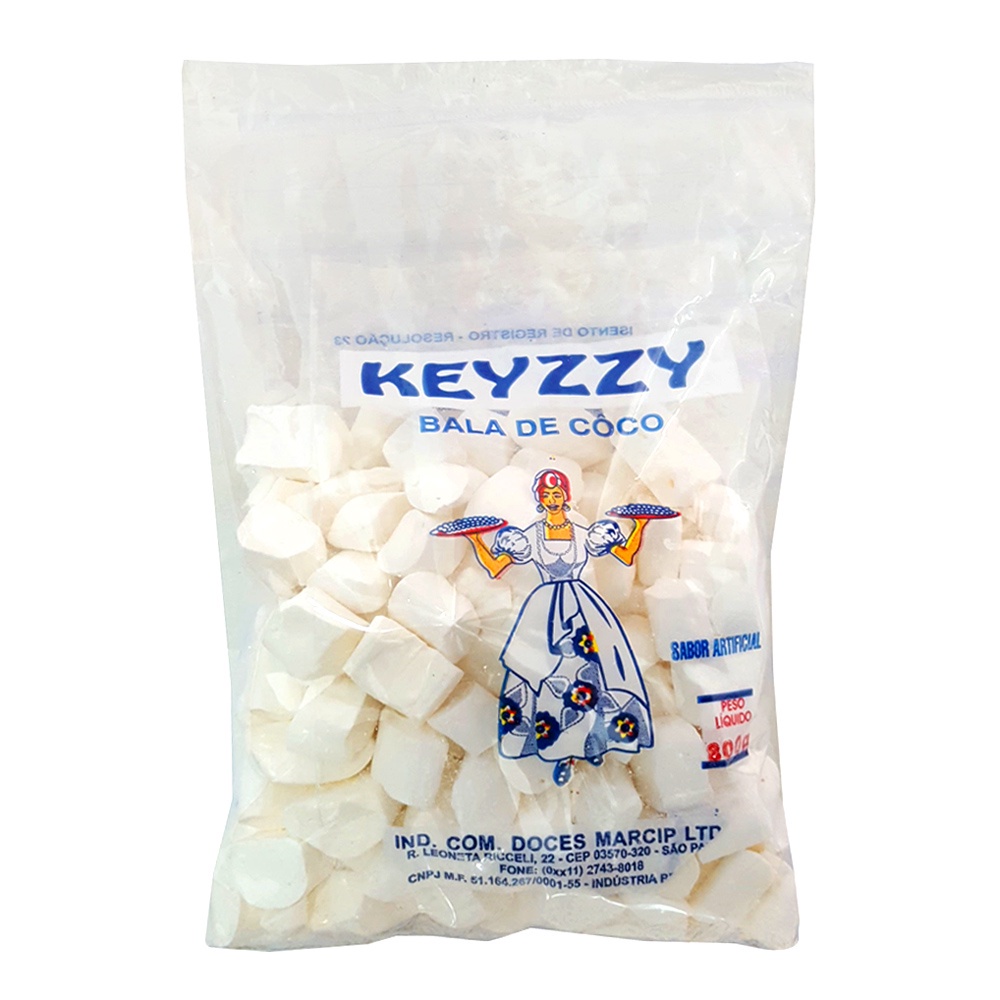 Bala de Coco Branca 800g - Keyzzy