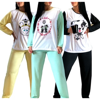 Conjunto Manga Comprida Pijama Inverno Frio