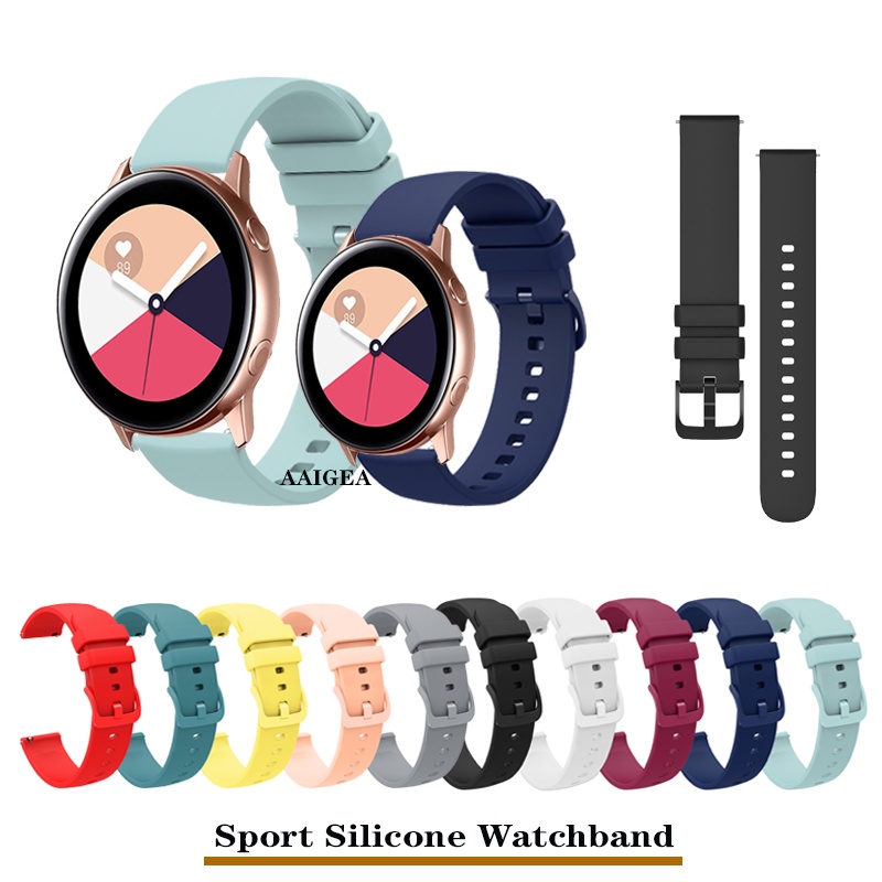 Pulseira De Silicone Esportiva De 20mm Para Samsung Galaxy Watch Active 2/Watch4/Gear
