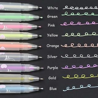 Caneta Gel Branca De 0,8mm Com 9 Cores/Canetas Pretas/Papéis/Desenho/Ilustração/Material De Arte