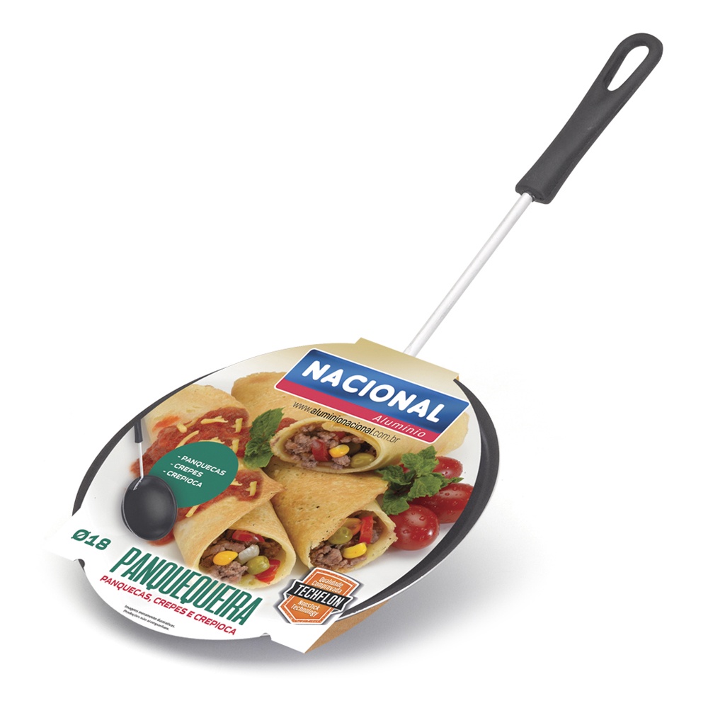 Frigideira Panquequeira Antiaderente 18Cm Preto Nacional em Oferta na Shopee