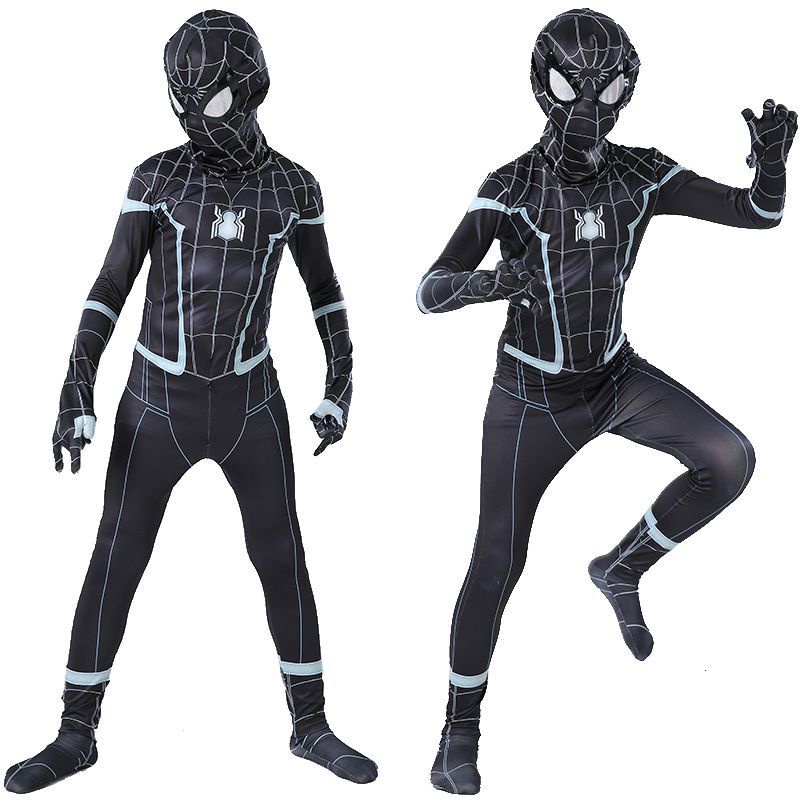 Llarge Size Black Spider-Man Homecoming Cosplay Costume Spiderman Jumpsuit  For Adult & Kids Halloween Costume | Shopee Brasil