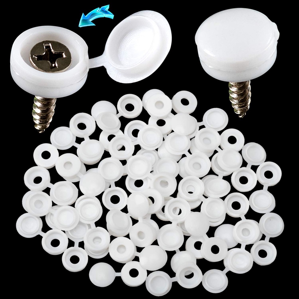 100 Pcs Tampa De Rosca Dobrar Snap Parafusos De Plástico Capas Para Móveis De Carro Decorativo Porcas Cobrir