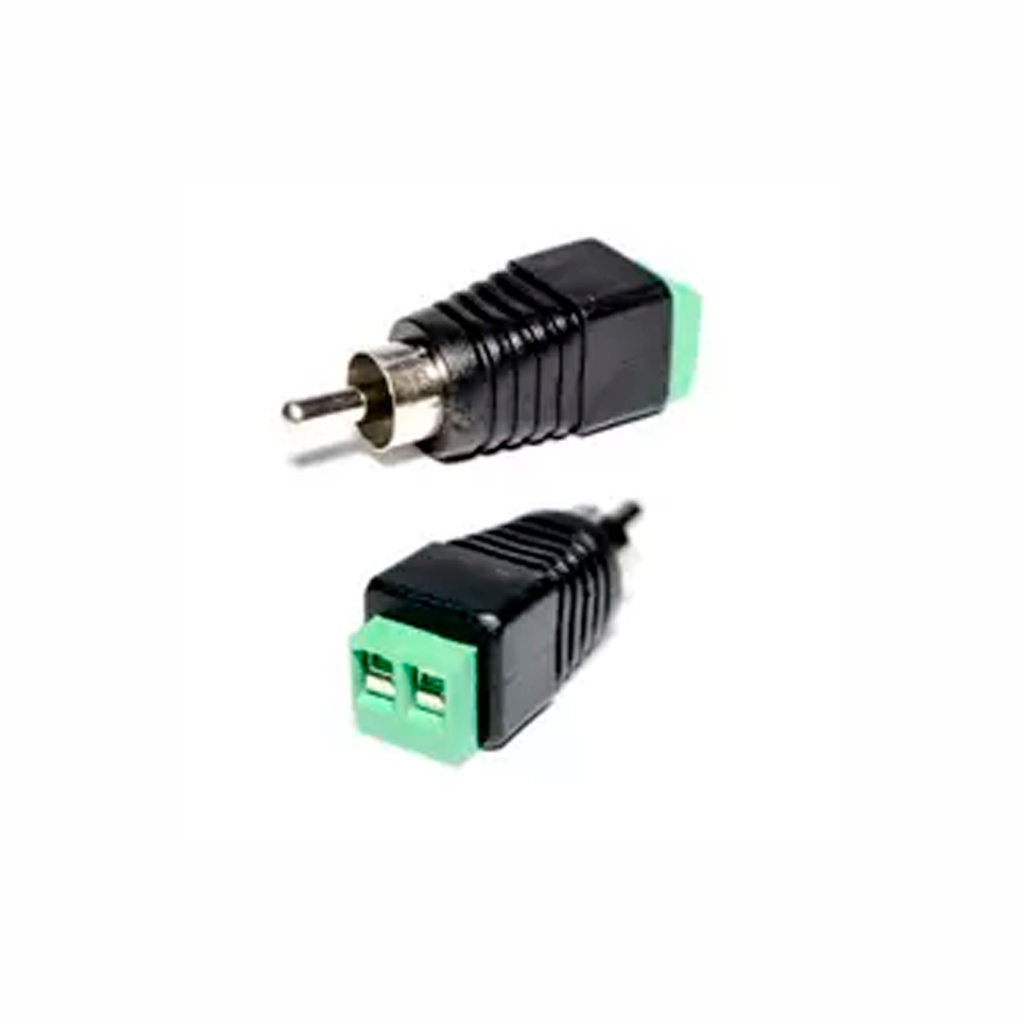 Conector Plug Rca Macho Com Borne - Cftv Audio Video 2 fios alta qualidade