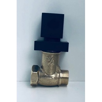 Registro de Pressão Metal 3/4 (Padrão Deca) 1/4 DE VOLTA com Acabamento Quadrado Preto 38mm Metal