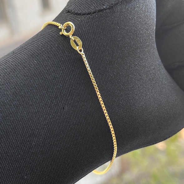 Pulseira Masculina De Ouro Veneziana 1,2mm Banhada a Ouro 24k