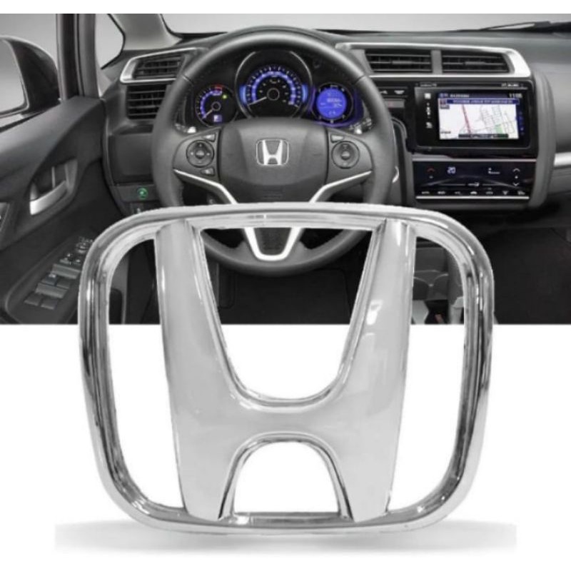 HONDA P/ VOLANTE MED. 40X50MM CROMADO C/ PINO NEW CIVIC 07-18 / CITY 09-18/ FIT 09-18
