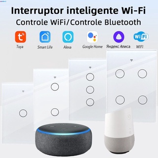 Estoque pronto Tuya Wifi Interruptor Da Tomada de Parede 1/2/3/4 Gang Interruptor da Tomada Inteligente