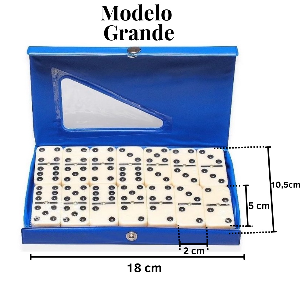 Jogo De Domino Double Six Profissional Osso Estojo C/28 Peças TOP