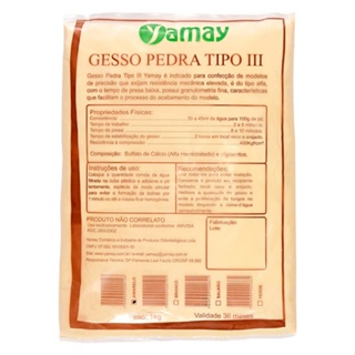 Gesso pedra amarelo e Branco tipo III 1kg - Yamay em Oferta na Shopee