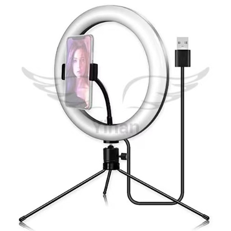 Ring Light 10 polegadas Com Tripé de Mesa e Suporte de Celular