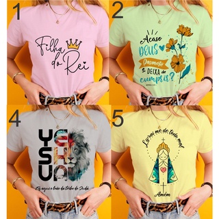 Camiseta T Shirt Feminina Gospel, Jesus Cristo, Blusa Cristã, Deus Igreja Plus Size