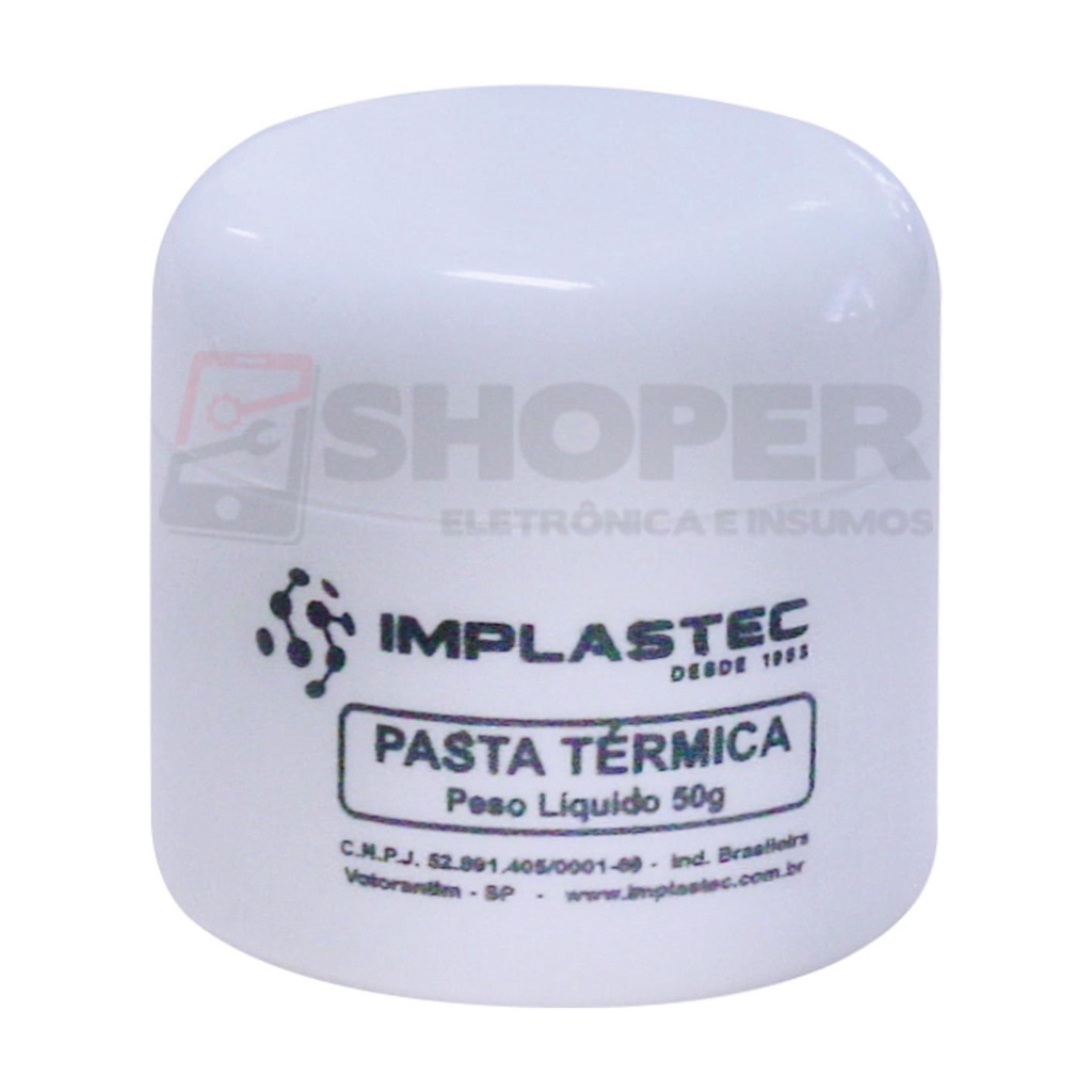 Pasta Térmica De Silicone 50g - Implastec - Pasta Termica Branca Dissipadora de Calor Processador