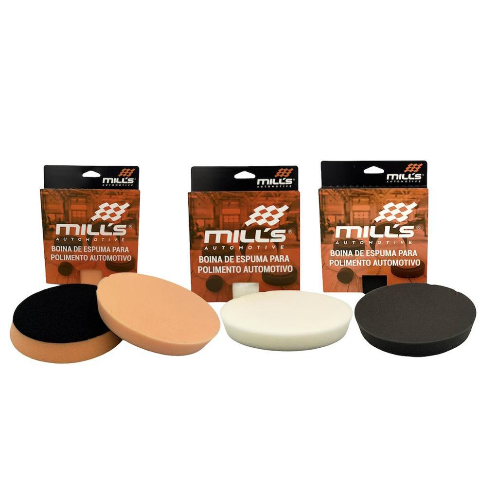 kit  Boinas Mills 6 Polegadas Corte, Refino E Lustro