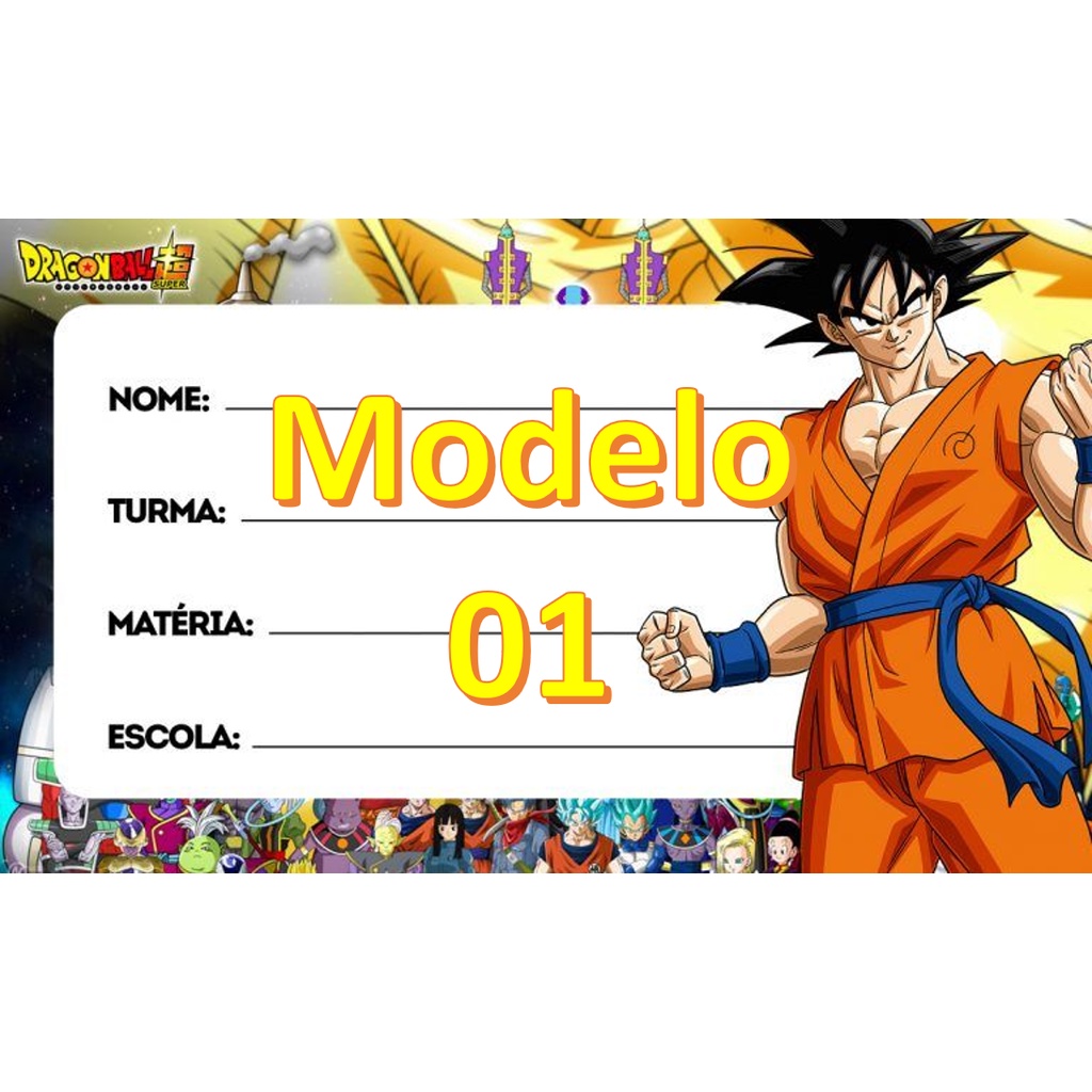 10 Etiquetas de Papel Adesivo escolar para identificação de caderno -  Personagem Goku - Dragon Ball Super - | Shopee Brasil