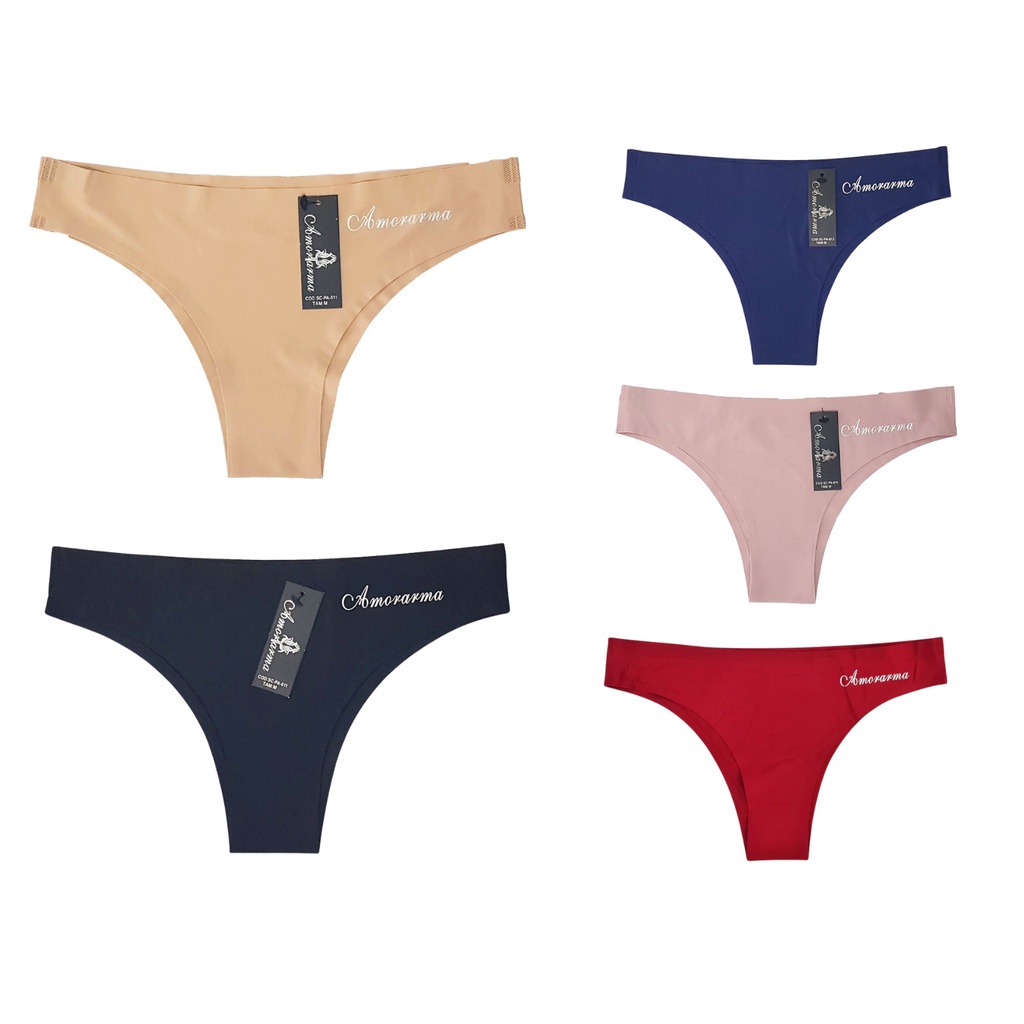 Kit 3 Calcinha lingerie Sem Costura Não Marca Lisas Tanga Corte a laser Amorarma