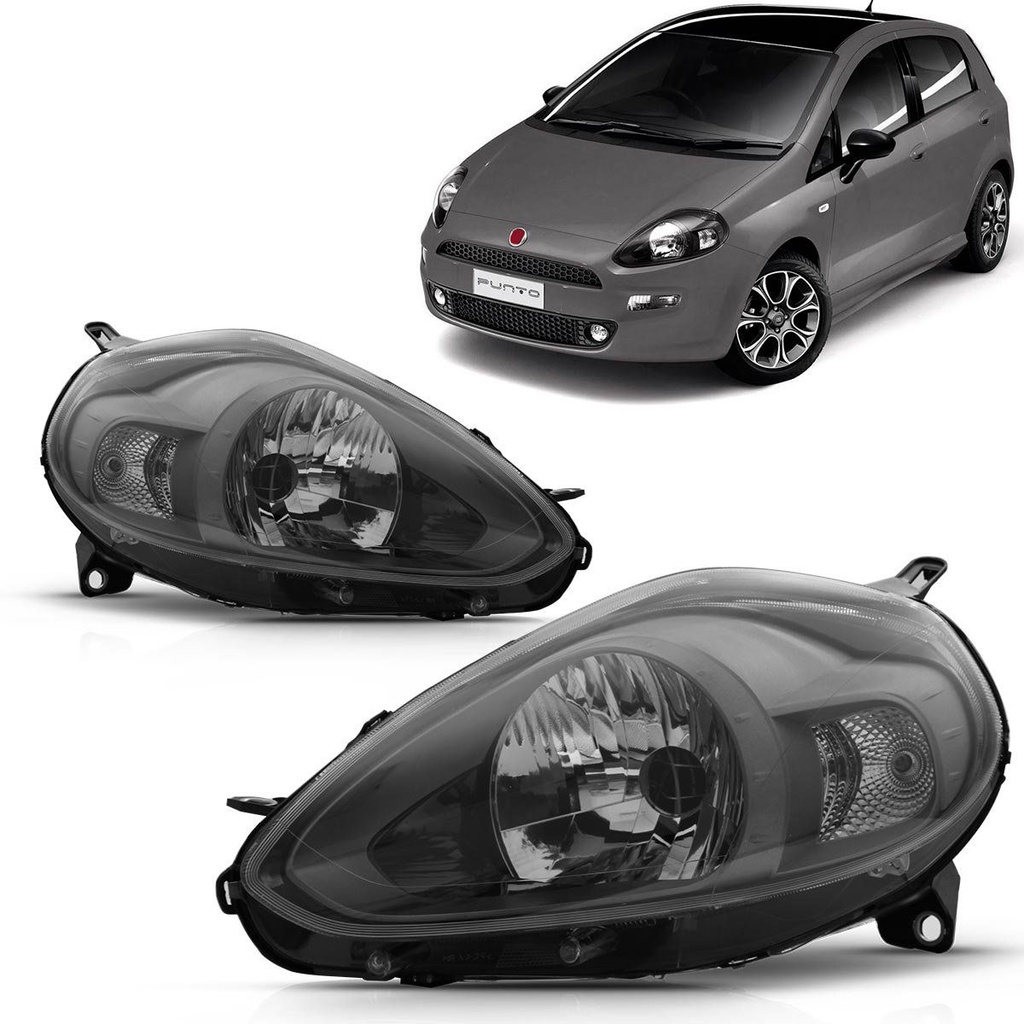 Farol Punto 2012 2013 2014 2015 2016 Máscara Cinza em Oferta na Shopee