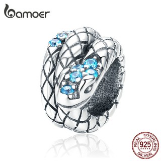 BAMOER Retro Snake Bead Fit Charm Bracelet Diy 925 Silver