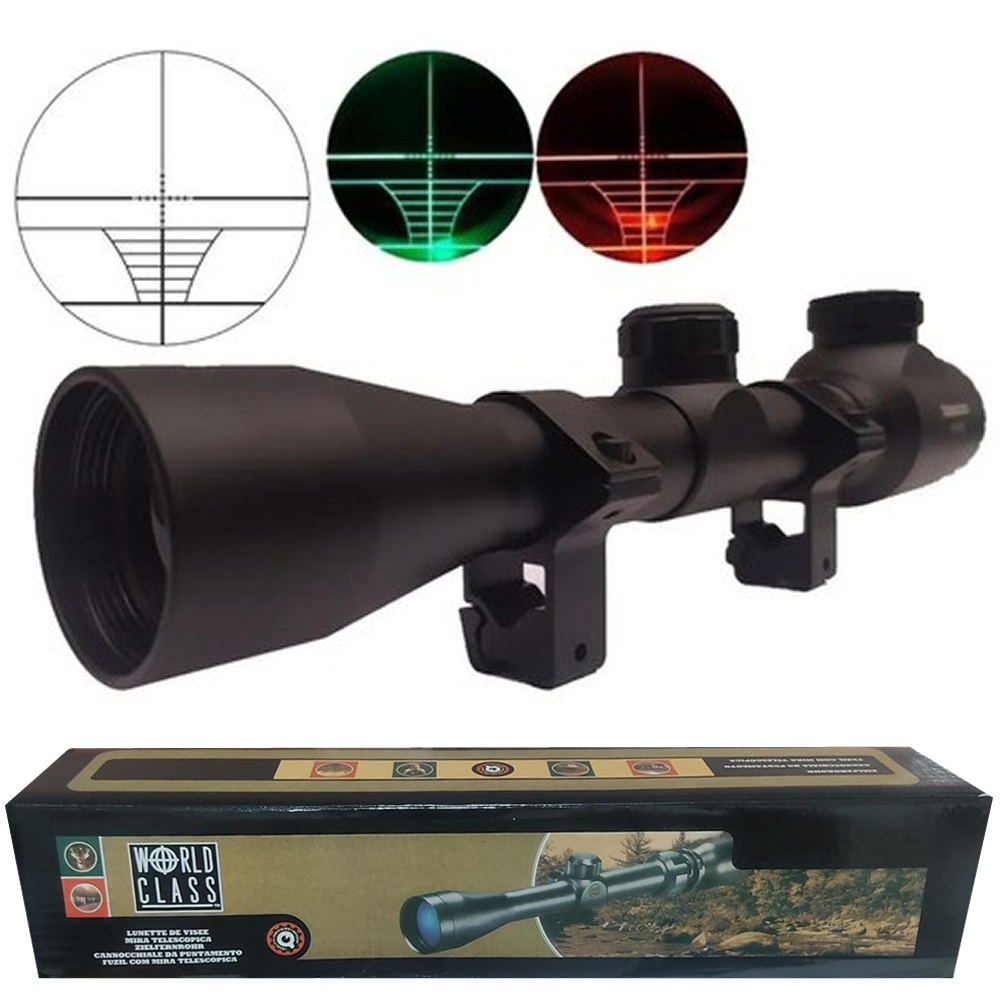 Luneta 4x32 Reticulo Luminoso Longo Alcance Profissional World Class ...