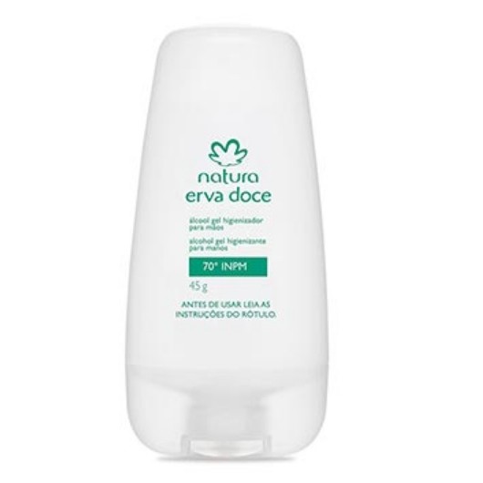 Alcool Gel higienizador para mãos-Natura Erva Doce-45g.
