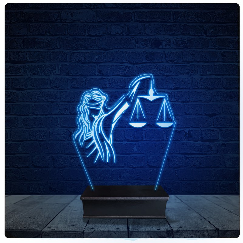 Luminária Led Acrilico Abajur - Direito Advogado Advocacia