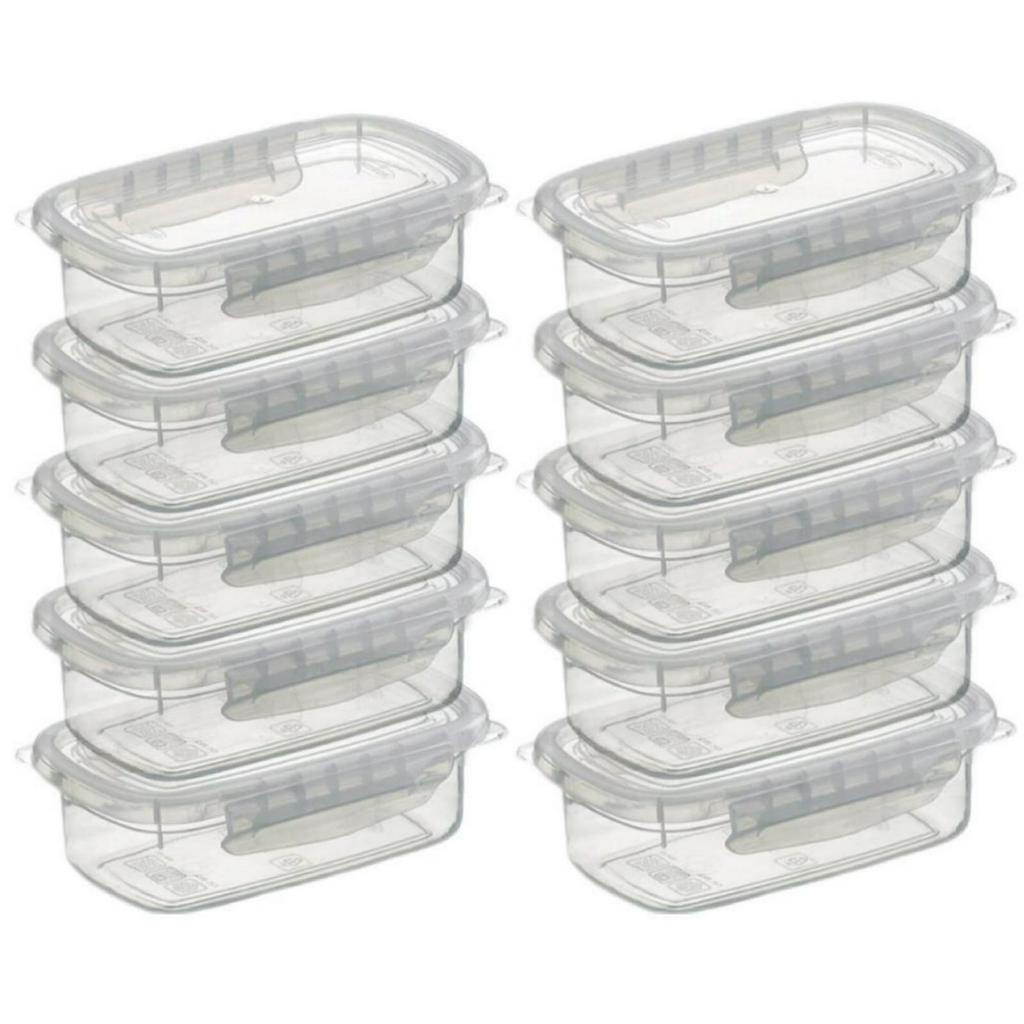 Kit Marmitas Fitness 270ml Para Freezer E Microondas Potes Plásticos com Trava