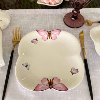 Prato De Sobremesa Borboleta Wolff Rosa