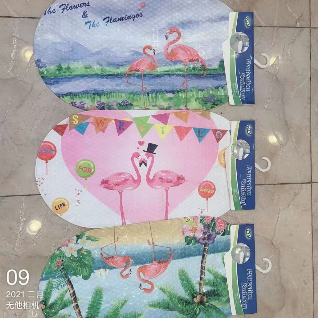 Tapete Plastico Com Ventosa Para Banheiro / Box Flamingo Antiderrapante em Oferta na Shopee