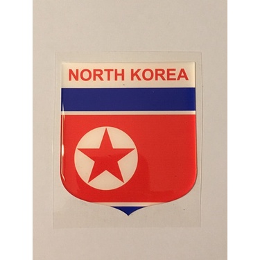 Adesivo Resinado Escudo Da Bandeira Da Coréia Do Norte 8x7cm