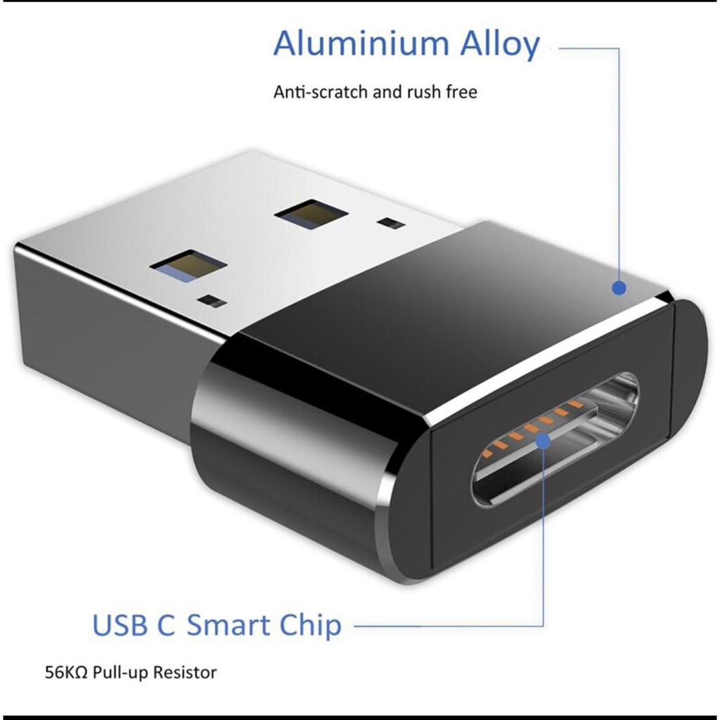 Carga rápida Promoção:  Conversor Adaptador USB Macho para TYPE-C Fêmea