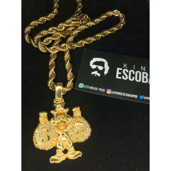 CORDÃO BAIANO TIO PATINHAS MOEDA ANTIGA 18k