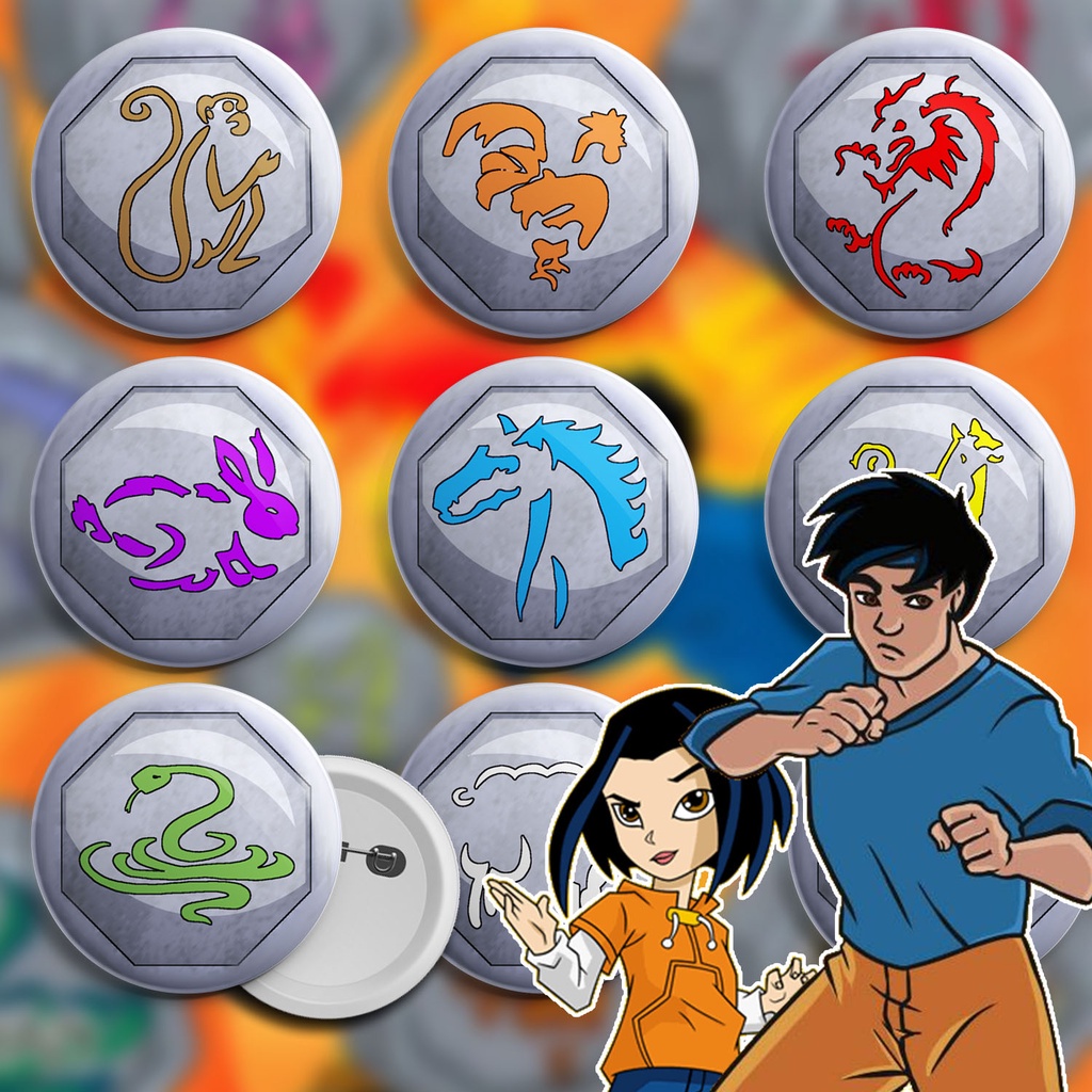 Bottons 12 Talismãs de Shendu ( Aventuras de Jackie Chan ) - broche alfinete