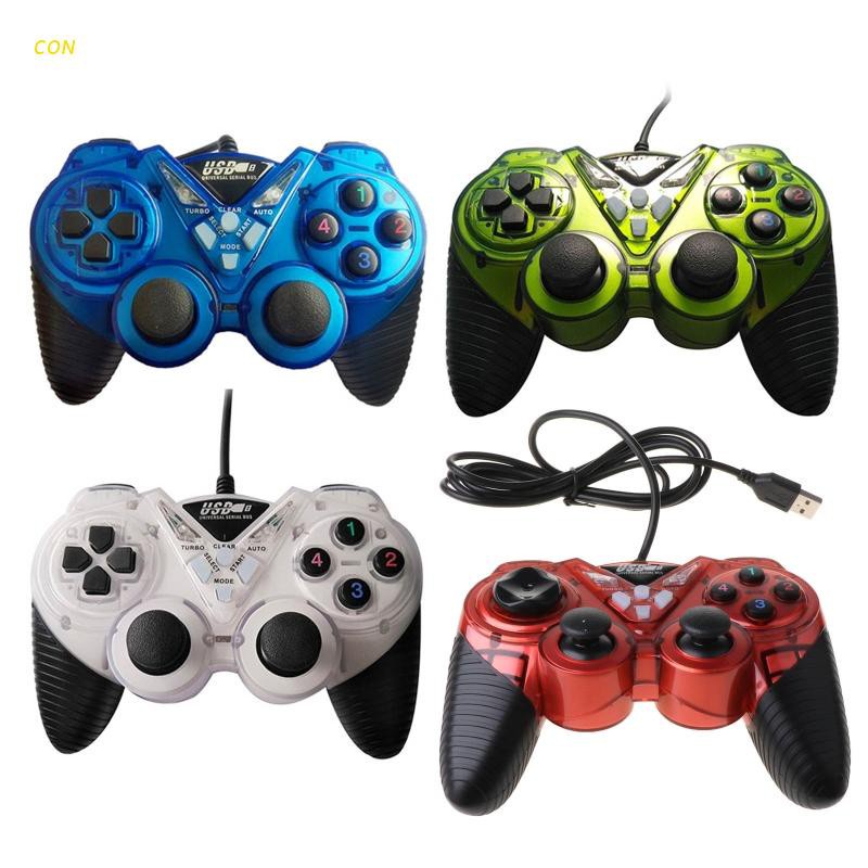 CON Wired USB Game Controller for PC Computer Laptop Vibration Joystick 3D  Gamepads for WinXP/Win7/Win8/Win10 | Shopee Brasil
