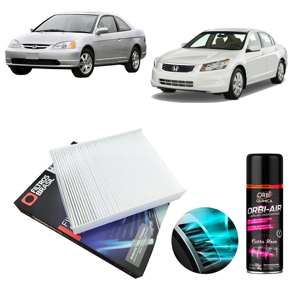 Filtro Cabine Ar Condicionado + Higienizador Accord / Civic