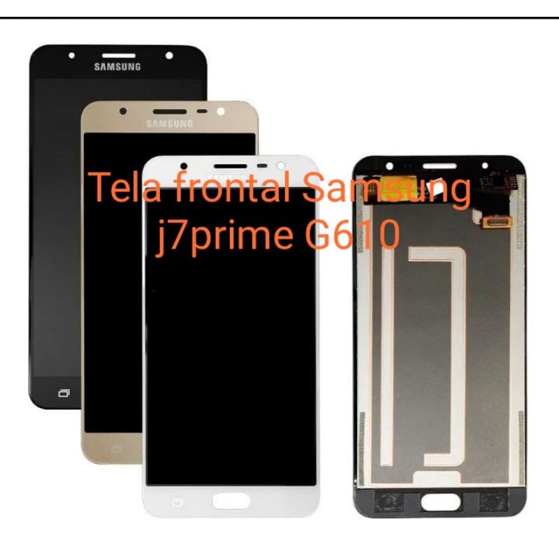 Tela frontal  j7 prime galaxy Samsung g610m preta/brancoA tela do celular é LCD com 5.5" polegadas, e resolução Full HD
