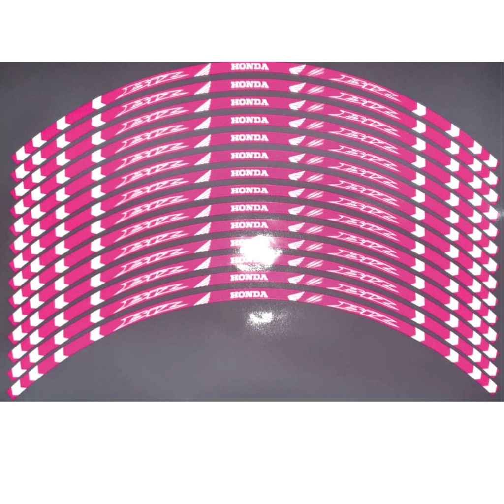 Adesivo refletivo de roda compativel motos Honda Biz rosa feminino 14 pç