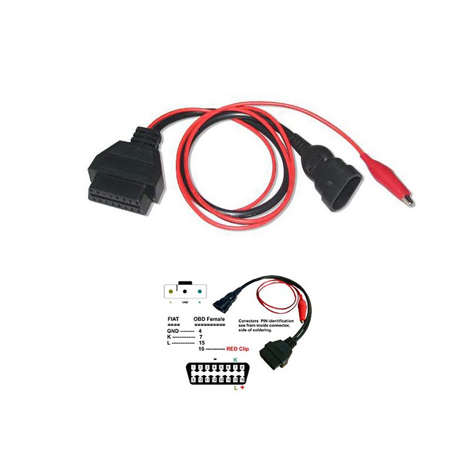 3 Pinos Para 16 Pin OBD2 Conector Do Adaptador De Diagnóstico Cabo Fiat Alfa Lancia