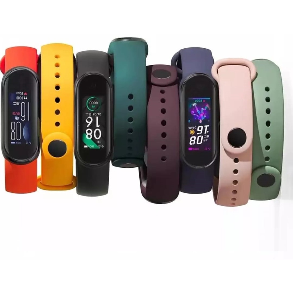 KIT 5 Pulseira Extra De Substituição Silicone Para Xiaomi Mi Band 5 e 6 Promoção Qualidade Premium