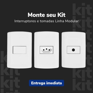 Tomadas 10A 20A Interruptores Paralela e Simples Placa Cega linha modular