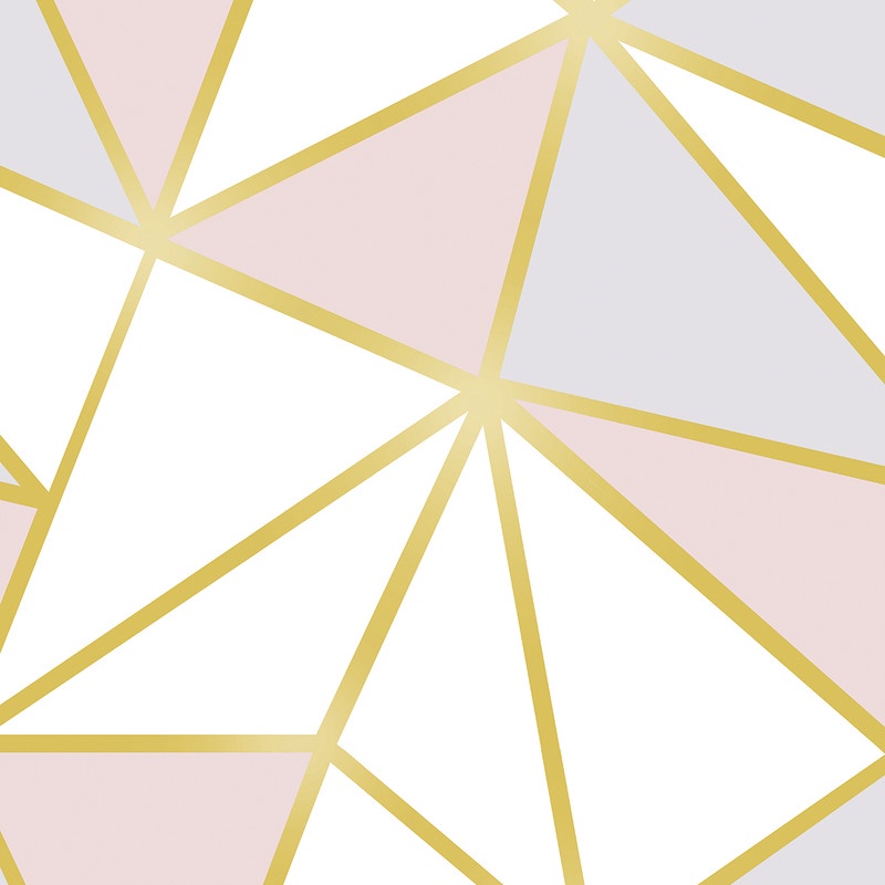 Papel de Parede Adesivo Geométrico Triângulos Zara Rosa, Lilás e Dourado GFC-ZARA-6 PEQ